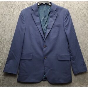 Stafford Blazer Jacket Mens 42R Navy Smart Tech Wool Classic Fit Single Breasted